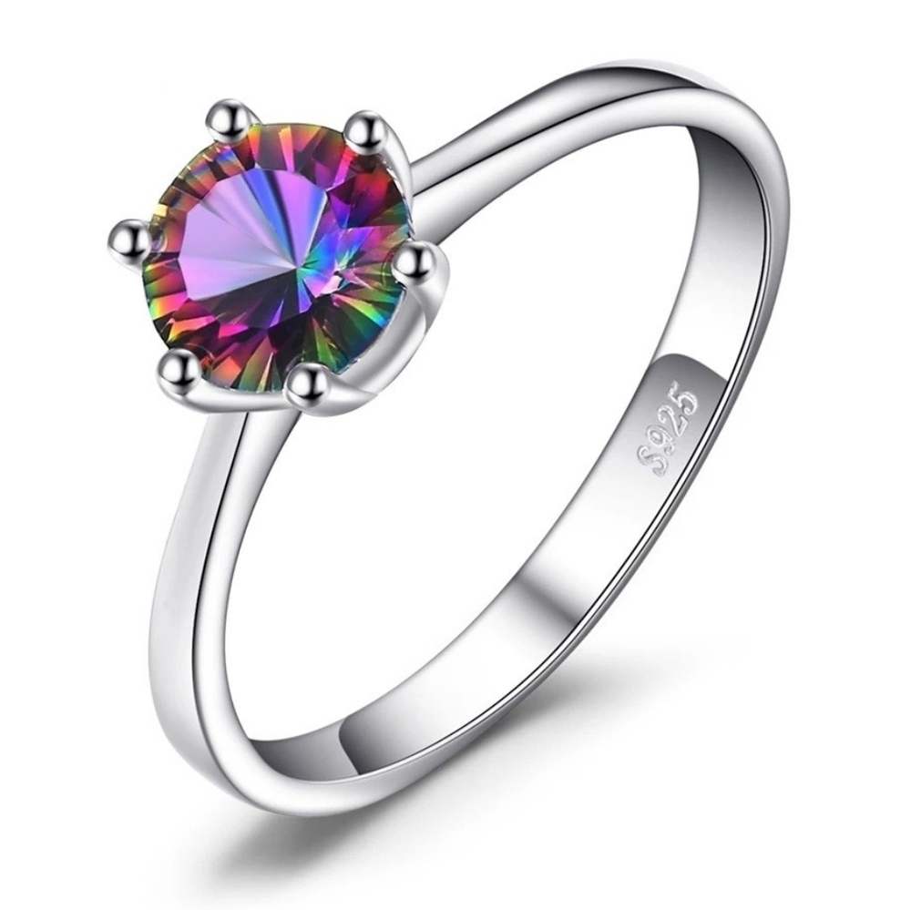 925 Sterling Silver Rainbow Mystic Fire Topaz Gift